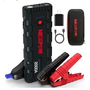 NEXPOW 2000A Black & Red Portable Car Jump Starter